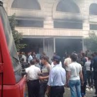 انفجار خزانات الوقود بالمركز الثقافي الفرنسي بغزة